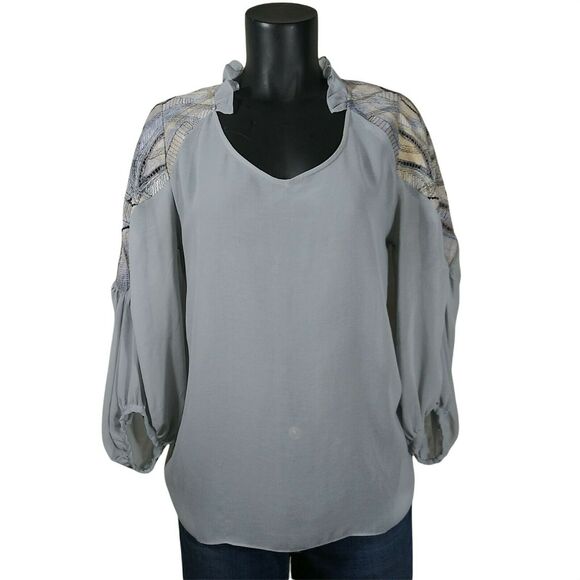 Sains by Anthropologie Sheer Boho Blouse - S - Picture 1 of 5